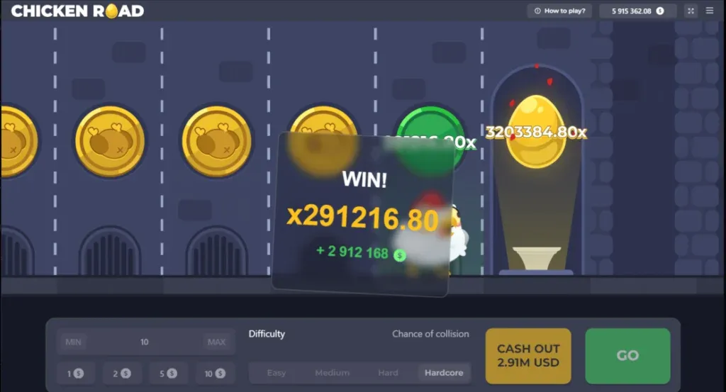 Demo round showing a 291216.80x multiplier and the cash-out panel