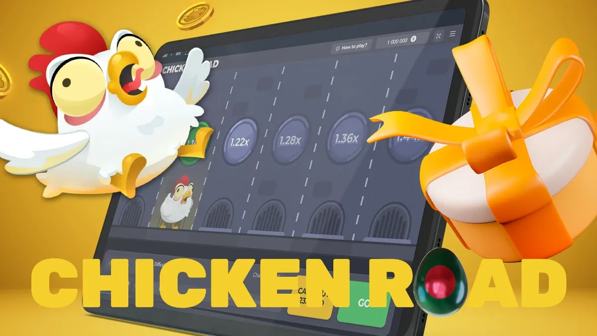 Chicken and coins above the chicken roll game board