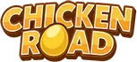Chicken roll game wordmark built around a golden egg